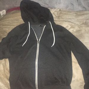 Simple dark grey zip up jacket